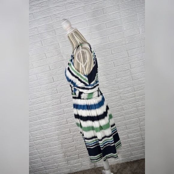BCBGMaxAzria Striped Ruffled Dress Size Medium - Picture 6 of 8